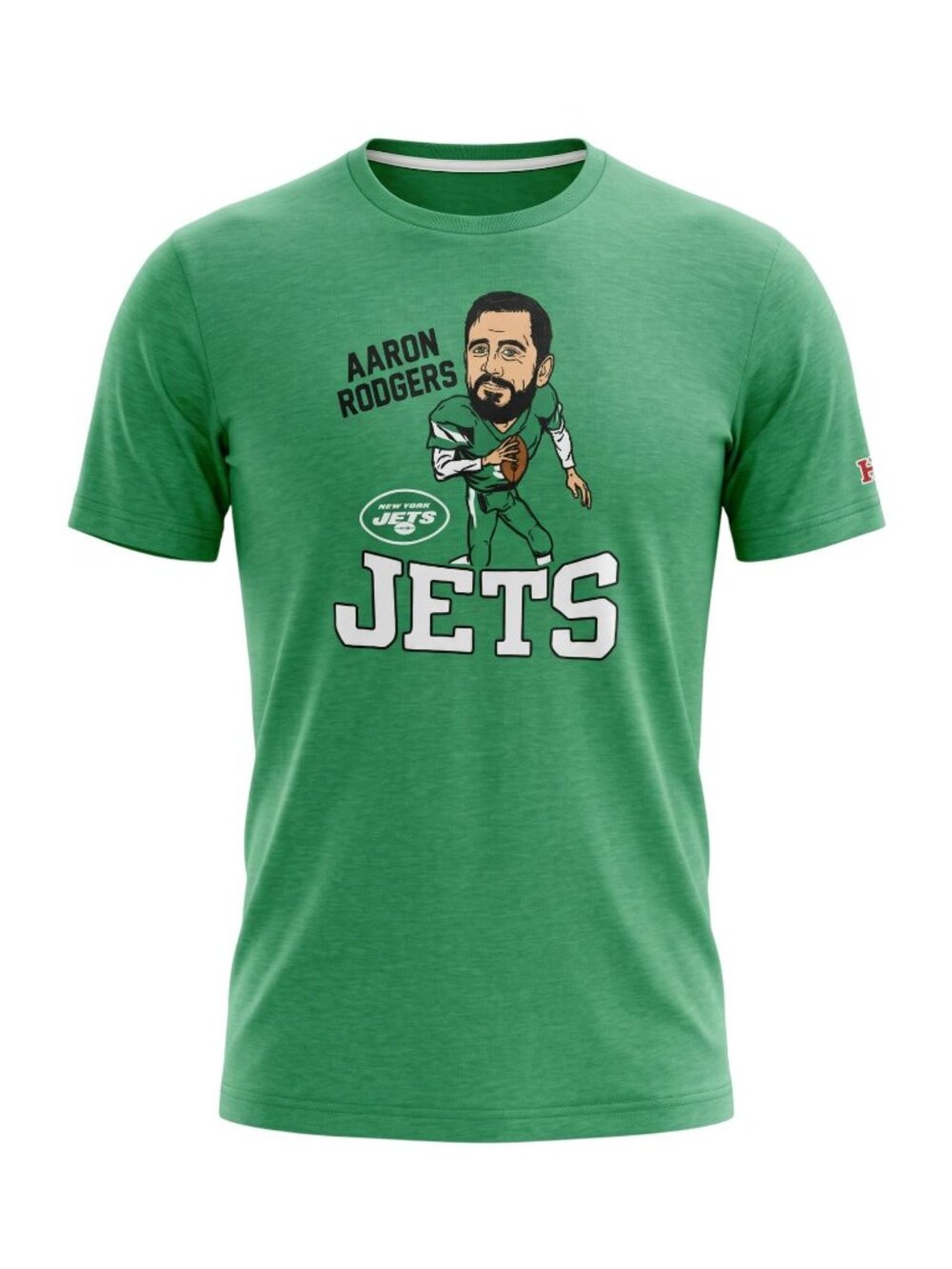 Homage Men's Green New York Jets Aaron Rodgers Graphic Short Sleeve T-Shirt XL